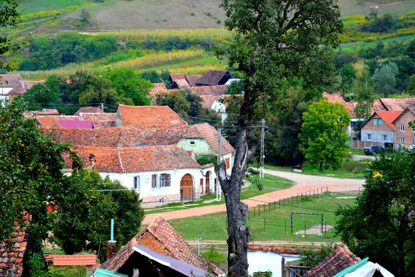 Fortified Medieval Saxon Church Village Iacobeni Transylvania Romania Settlement Founded — Stock Photo, Image