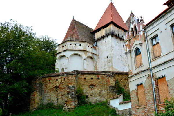 Opevněný Středověký Saxonský Evangelický Kostel Obci Iacobeni Transylvánie Rumunsko Osada — Stock fotografie