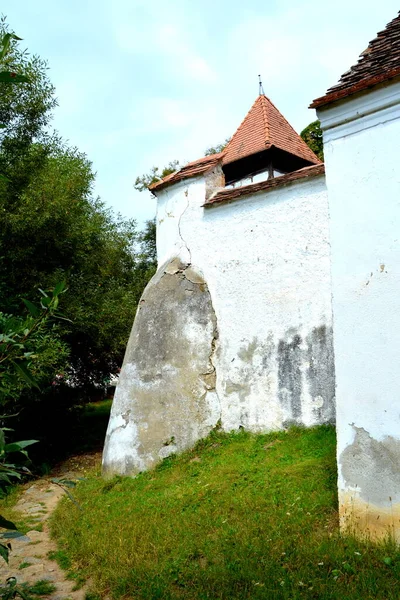 Opevněný Středověký Saxonský Evangelický Kostel Obci Stejaris Transylvánie Rumunsko Osada — Stock fotografie