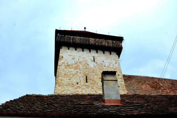 Chiesa Evangelica Fortificata Sassone Medievale Nel Villaggio Stejaris Transilvania Romania — Foto Stock