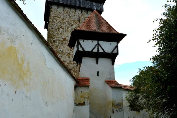 Igreja Evangélica Saxão Medieval Fortificada Aldeia Stejaris Transilvânia Romênia Assentamento — Fotografia de Stock