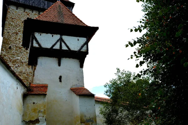 Erődített Középkori Szász Evangélikus Templom Falu Stejaris Erdély Románia Települést — Stock Fotó