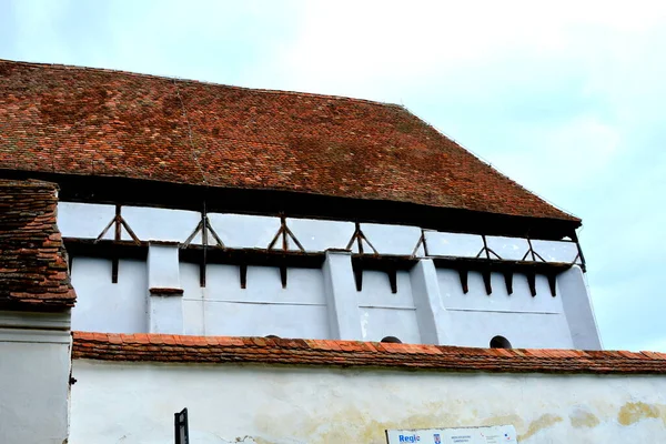 Igreja Evangélica Saxão Medieval Fortificada Aldeia Stejaris Transilvânia Romênia Assentamento — Fotografia de Stock