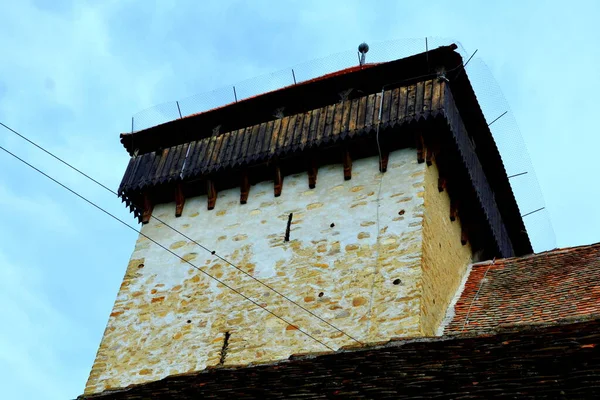 Iglesia Evangélica Saxon Medieval Fortificada Pueblo Stejaris Transilvania Rumania Asentamiento —  Fotos de Stock