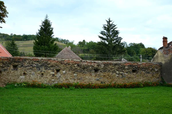 Opevněný Středověký Saxonský Evangelický Kostel Obci Stejaris Transylvánie Rumunsko Osada — Stock fotografie