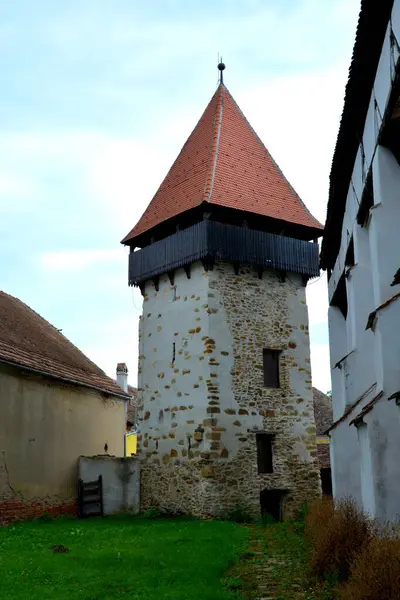 Iglesia Evangélica Saxon Medieval Fortificada Pueblo Stejaris Transilvania Rumania Asentamiento —  Fotos de Stock