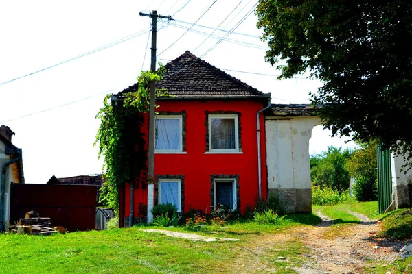 Typical Rural Landscape Peasant Houses Village Ruja Transylvania Romania Settlement — Stock Photo, Image