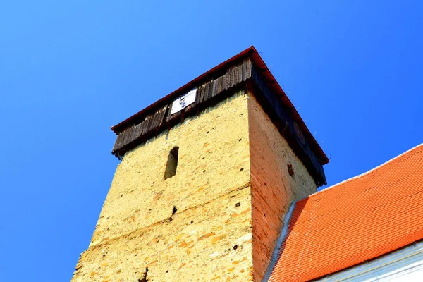 Iglesia Evangélica Saxon Medieval Fortificada Pueblo Ruja Transilvania Rumania Asentamiento —  Fotos de Stock
