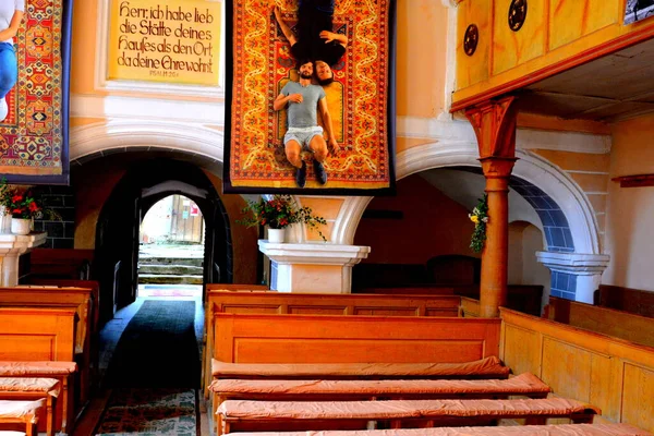 Opevněný Středověký Saxonský Kostel Obci Cincsor Klienschenk Transylvánie Rumunsko Osada — Stock fotografie