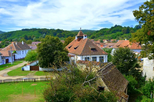 Paisaje Rural Típico Casas Campesinas Cincsor Kleinschenk Transilvania Rumania Asentamiento —  Fotos de Stock