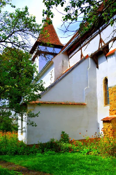 Chiesa Fortificata Sassone Medievale Nel Villaggio Cincsor Klienschenk Transilvania Romania — Foto Stock