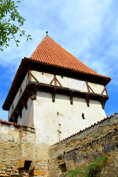 Chiesa Fortificata Sassone Medievale Nel Villaggio Cincsor Klienschenk Transilvania Romania — Foto Stock