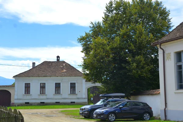 Типичный Сельский Пейзаж Крестьянские Дома Цинксоре Кляйншенке Трансильвании Румынии Поселение — стоковое фото