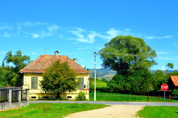 Типичный Сельский Пейзаж Крестьянские Дома Цинксоре Кляйншенке Трансильвании Румынии Поселение — стоковое фото