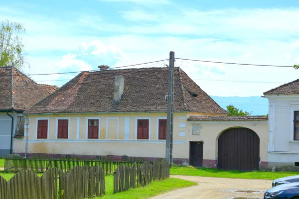 Typische Ländliche Landschaft Und Bauernhäuser Cincsor Kleinschenk Siebenbürgen Rumänien Die — Stockfoto