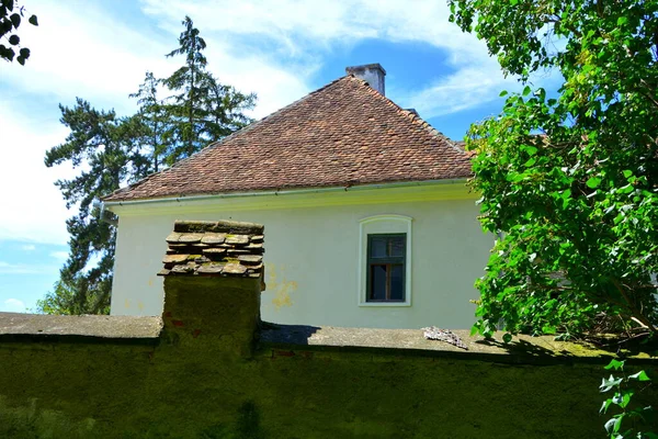 Typical Rural Landscape Peasant Houses Cincu Grossschenk Transylvania Romania Settlement — Stock Photo, Image