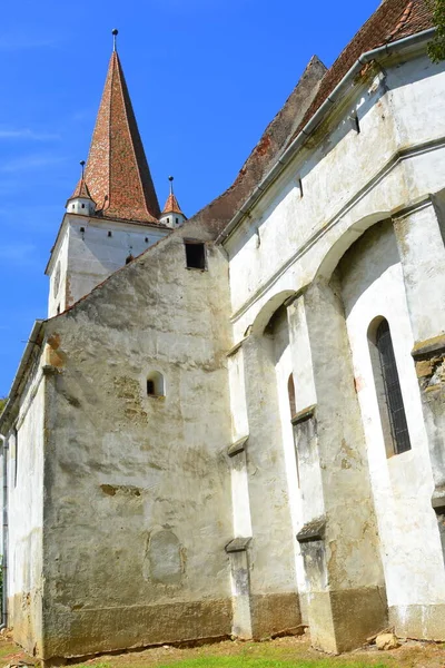 Opevněný Středověký Saxonský Evangelický Kostel Obci Grossschenk Cincu Transylvánie Rumunsko — Stock fotografie