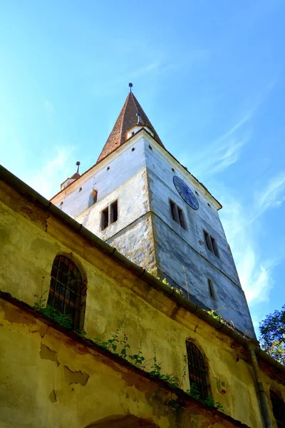 Fortified Medieval Saxon Evangelic Church Village Grossschenk Cincu Transylvania Romania — Stock Photo, Image