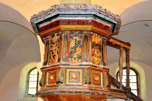 Erődített Középkori Szász Evangélikus Templom Cincu Faluban Grossschenk Erdély Románia — Stock Fotó