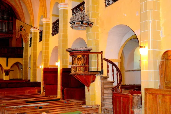 Opevněný Středověký Saxonský Evangelický Kostel Obci Cincu Grossschenk Transylvánie Rumunsko — Stock fotografie