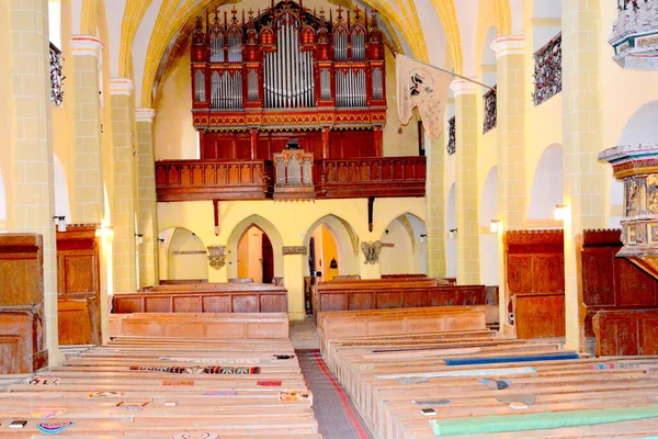 Opevněný Středověký Saxonský Evangelický Kostel Obci Cincu Grossschenk Transylvánie Rumunsko — Stock fotografie