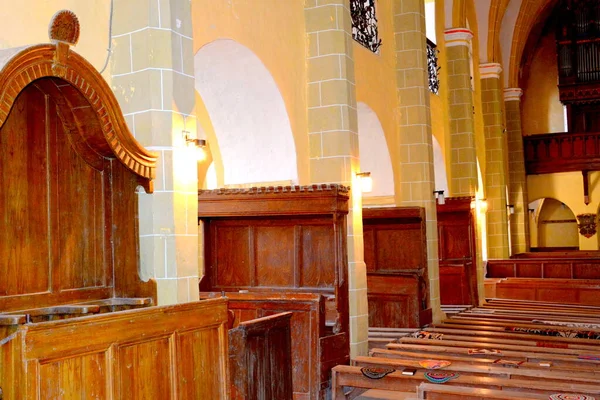 Opevněný Středověký Saxonský Evangelický Kostel Obci Cincu Grossschenk Transylvánie Rumunsko — Stock fotografie