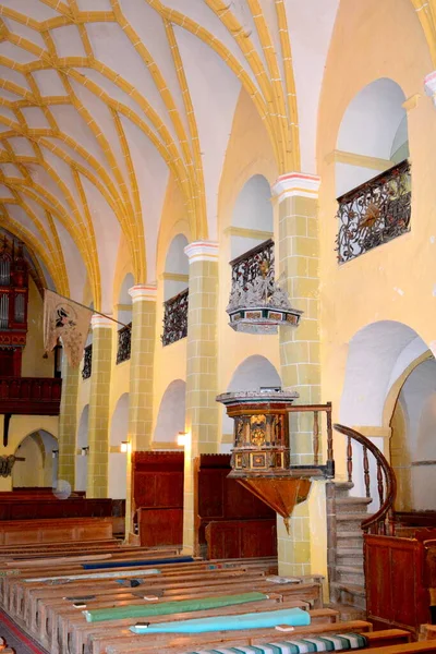 Igreja Evangélica Saxão Medieval Fortificada Aldeia Cincu Grrossschenk Transilvânia Romênia — Fotografia de Stock