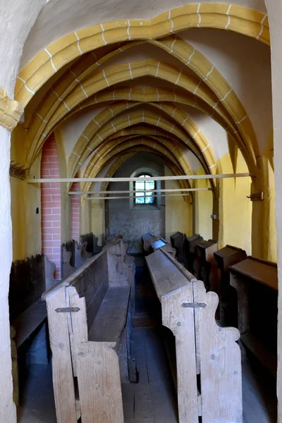 Ufortyfikowany Średniowieczny Kościół Ewangelicki Miejscowości Cincu Grrossschenk Transylwania Rumunia Osada — Zdjęcie stockowe