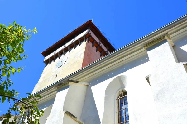 Iglesia Medieval Fortificada Dealu Frumos Schoenberg Pueblo Comuna Merghindeal Condado — Foto de Stock