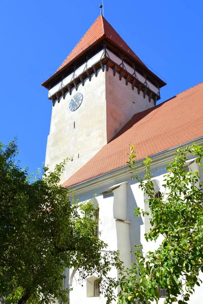 ルーマニアのトランシルヴァニア州シビウ郡のメルヘンデール コミューンの村 シェーンベルクのデアル フルモスに中世のサクソン教会を建てました 1280年 の売買法で初めて言及された — ストック写真