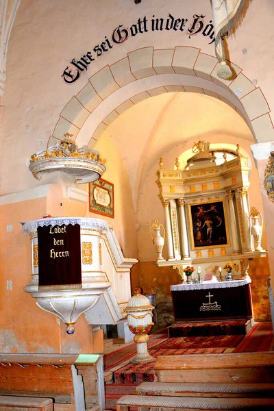 Stärkt Medeltida Saxkyrka Dealu Frumos Schoenberg Merghindeal Kommun Sibiu Län — Stockfoto