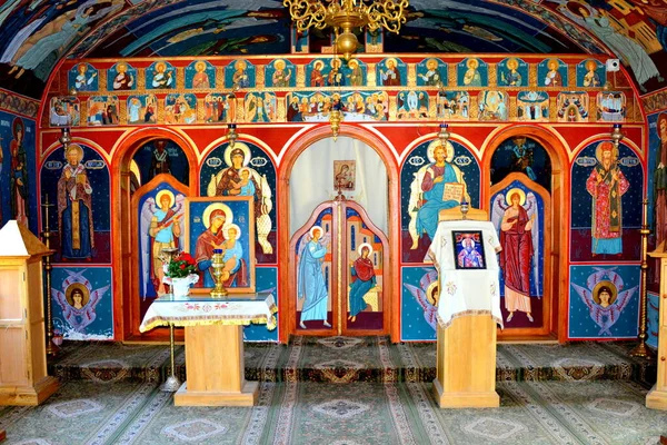 Icônes Orthodoxes Dans Monastère Pestera Dans Massif Bucegi Dans Les — Photo