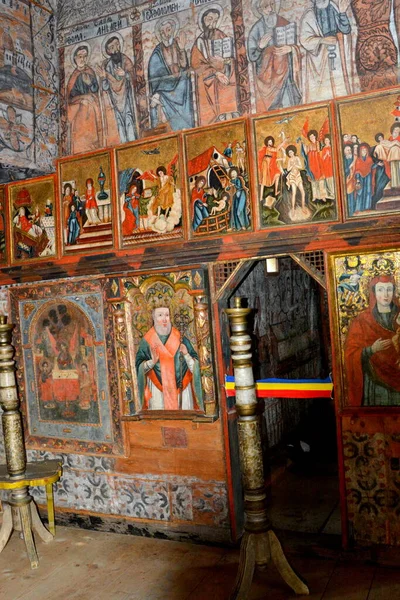 Icon Orthodox Wooden Church Ieud Maramures Transylvania Romania Old Pictures — Stock Photo, Image