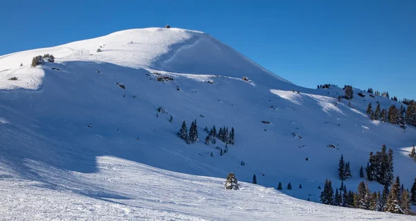 Een Prachtige Besneeuwde Bergtop Bij Camp Hale Colorado — Stockfoto