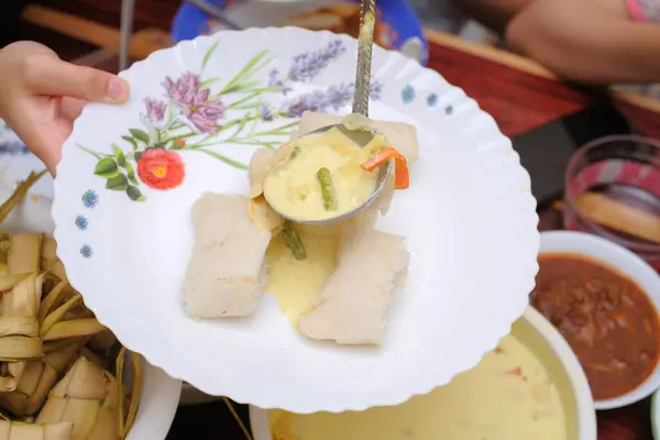 Nusantara Comida Tradicional Chamada Masak Lodeh Durante Eid Fitr Alimentos — Fotografia de Stock