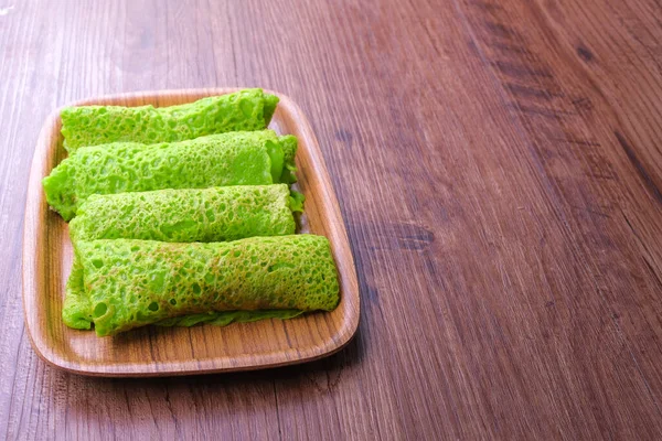 Malaysian Local Food Kuih Lenggang Kuih Ketayap Shoot Natural Light — Stock Photo, Image