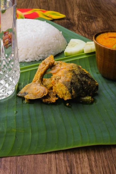 Nasi Berlauk Una Prelibatezza Malese Famosa Kelantan Mangiato Iftar Immagine — Foto Stock