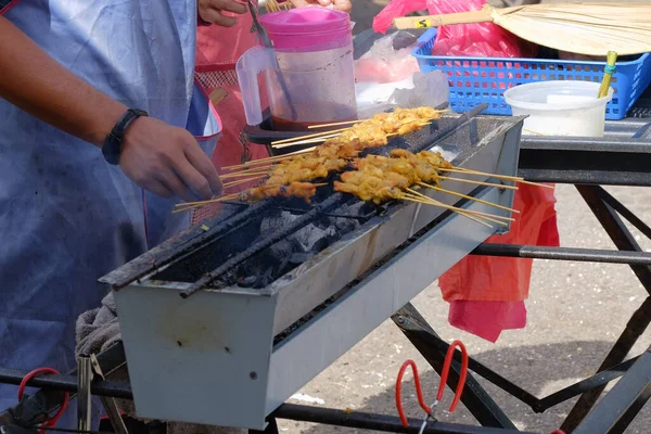 Immagine Satay Satay Piatto Del Sud Est Asiatico Carne Condita — Foto Stock