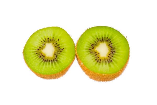 Primer Plano Rodajas Kiwi Aisladas Sobre Fondo Blanco — Foto de Stock