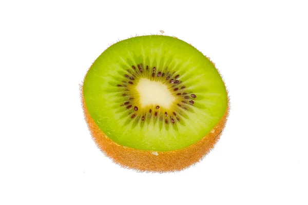 Primer Plano Rodajas Kiwi Aisladas Sobre Fondo Blanco — Foto de Stock