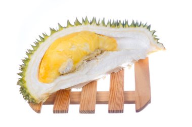 Beyaz arkaplanda yalıtılmış Durian meyve kralı