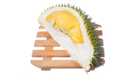Beyaz arkaplanda yalıtılmış Durian meyve kralı