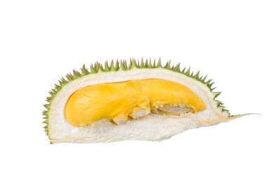 Beyaz arkaplanda yalıtılmış Durian meyve kralı