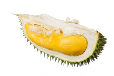 Beyaz arkaplanda yalıtılmış Durian meyve kralı