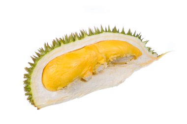 Beyaz arkaplanda yalıtılmış Durian meyve kralı