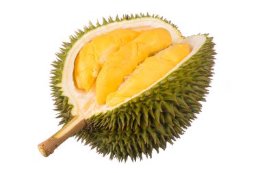 Beyaz arkaplanda yalıtılmış Durian meyve kralı