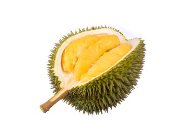 Beyaz arkaplanda yalıtılmış Durian meyve kralı
