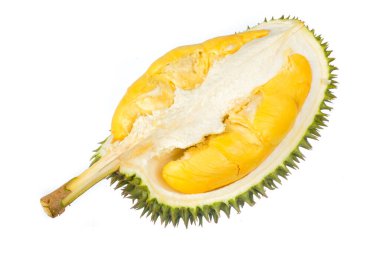 Beyaz arkaplanda yalıtılmış Durian meyve kralı