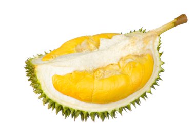 Beyaz arkaplanda yalıtılmış Durian meyve kralı