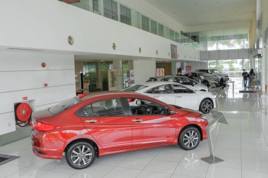Kuantan, Malezya - 5 Temmuz 2020: Kuantan, Malezya 'daki Honda araba galerisi .